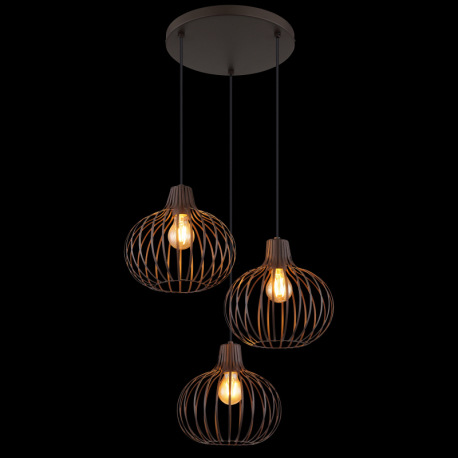 Závesné svietidlo, kov imitácia hrdze, čierny kábel PVC, možnosť skrátenia výšky, ø: 500mm, V: 1200m 2