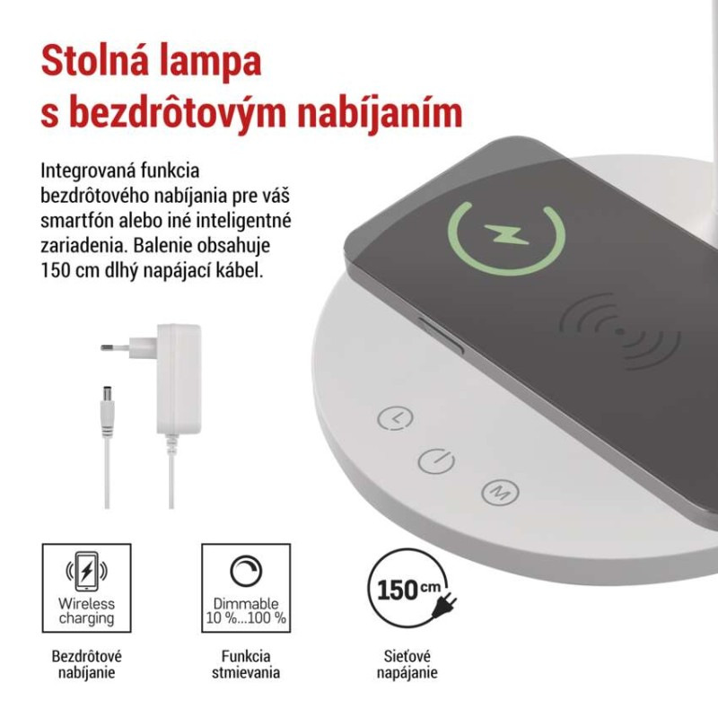 LED stolná lampa OSCAR, biela 5