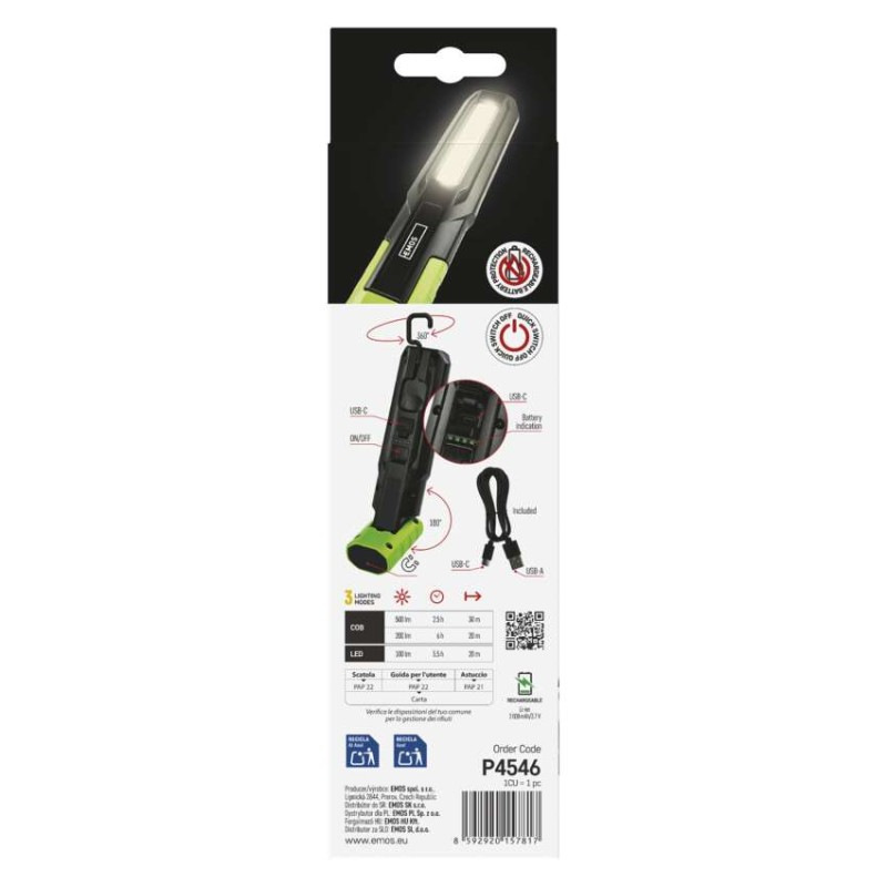 Nabíjacie prac. svietidlo COB LED+LED P4546, 500 lm, 2000 mAh 7