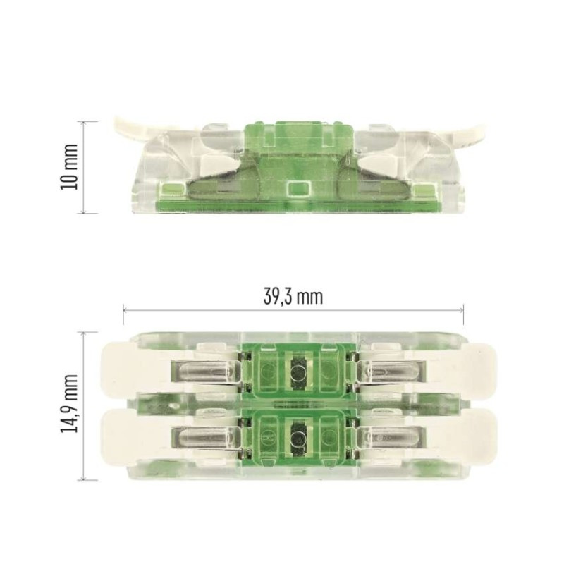 Priama páčková spojovacia svorka 4× 0,2–4 mm2, 10 ks 9