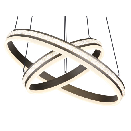 Závesné svietidlo, kov a hliník titánová farba, plastové krištále, akryl biely, stmievateľné, niekoľ 16