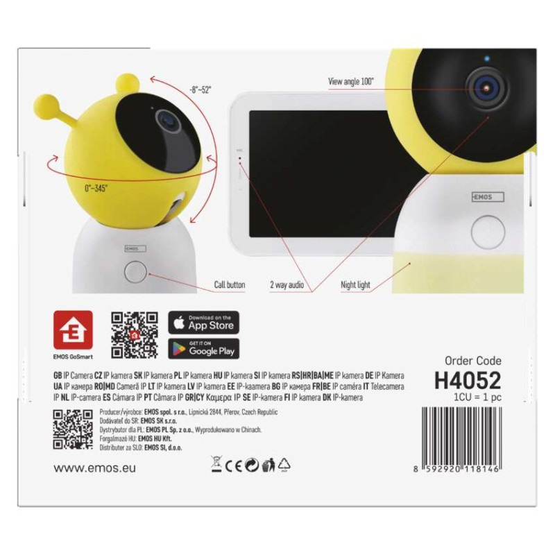 GoSmart Otočná detská opatrovateľka IP-500 GUARD s monitorom a WiFi 13