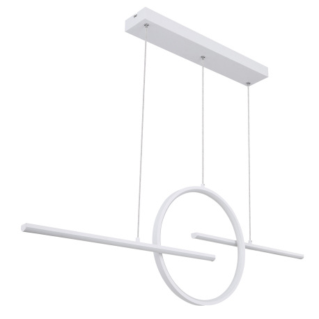 Závesné svietidlo, biely kov, akryl biely, stmievateľné, diaľkové ovládanie, fixácia farieb, DxŠxV: 2