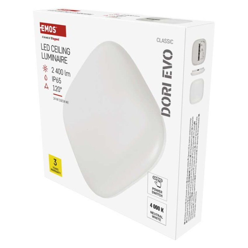 LED prisadené svietidlo DORI EVO, štvorcové, 24W, Neutrálna biela