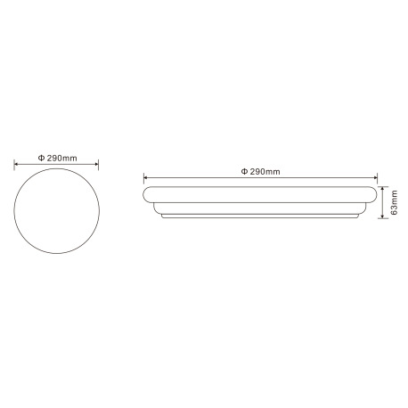 Stropné svietidlo, kov biely, akryl biely, Ø290, V:61, vrátane 1xLED 20W 230V, 1600lm, 3000K. 2