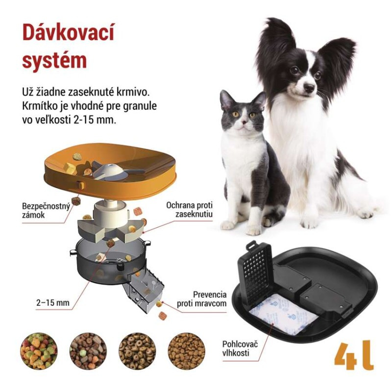 GoSmart dávkovač krmiva Pet Care s kamerou, 4 l, čierny, Wi-Fi 3