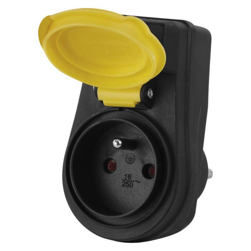 Zásuvka s vypínačom, IP44, čierna 7