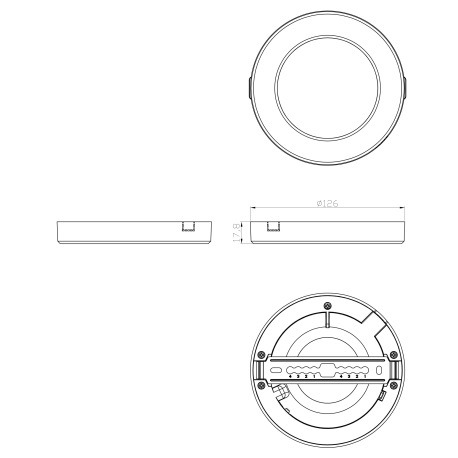 Stropné svietidlo, plast biely, plast biely, zmena farby svetla vypínačom v zadnej časti svetla, zap 16