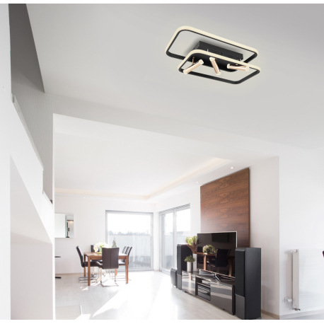 Stropné, kov, hliník čierny,kov zlatý,akryl opál,pamäťová funkcia, nočné svetlo, stmievateľné, diaľ. 1