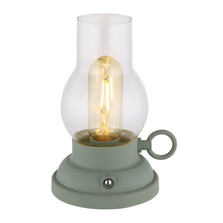 Dekoratívne svietidlo, plast zelená matná, číre sklo, plast jantárová, dotykový stmievač, bez adapté 12