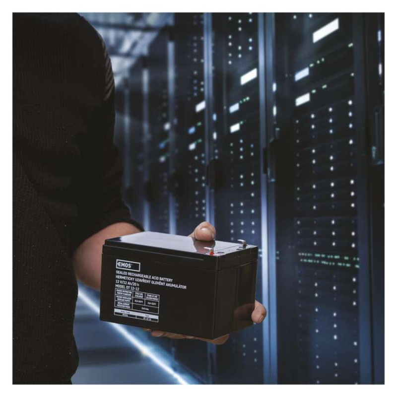 Bezúdržbový olovený akumulátor 12 V/12 Ah, faston 6,3 mm 2