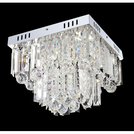 Stropné svietidlo, chróm, akryl priehľadný, DxŠxV:320x320x240, vrátane 6xLED 3W 9.6V, 250lm, 4000K. 2