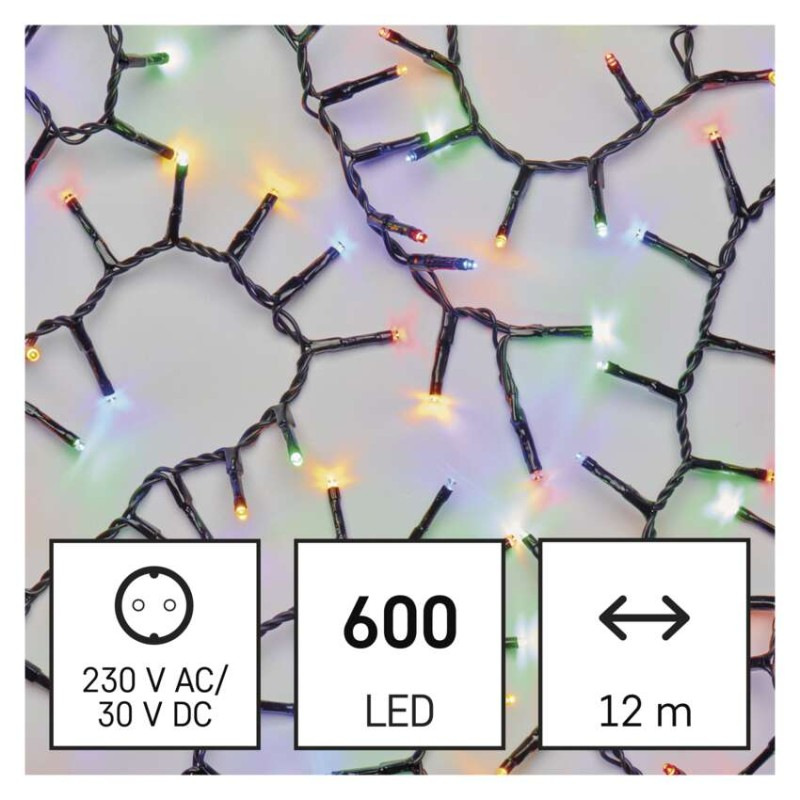 LED vianočná reťaz – ježko, 12 m, vonkajšia aj vnútorná, multicolor, časovač 1