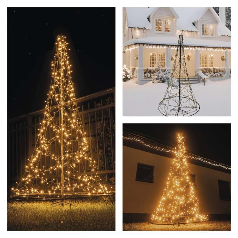 LED svietiaci stromček, 180 cm, vonk. a vnút., teplá biela 9