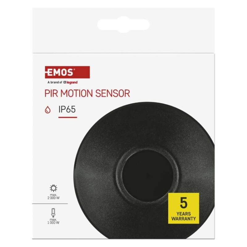 PIR senzor (pohybové čidlo) IP65 2000W, čierna 4
