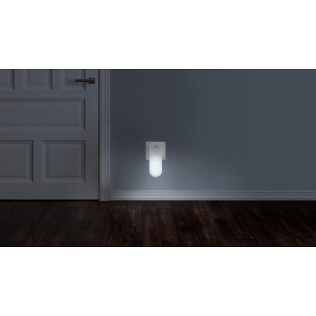 Nástenné svietidlo plastové biele, satinované, nočné svetlo, vrátane senzora, súmrakový senzor zapín 7