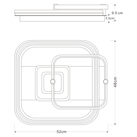 Stropné svietidlo, kov biely, čierny a sivý, akryl opál, stmievateľné, viackrokové ovládanie cez nás 13