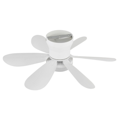 Stropný ventilátor, kov/plast, matná biela, stmievateľný, viacero rýchlostí pomocou nástenného vypín 16