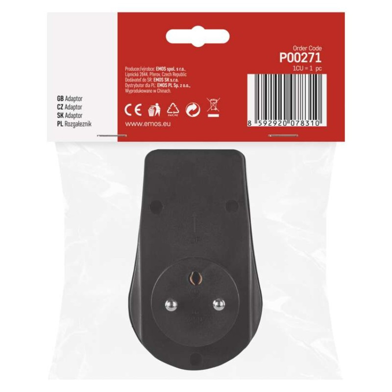 Zásuvka s vypínačom, IP44, čierna 6