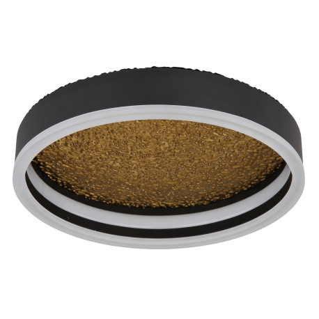 Stropné svietidlo, hliník čierny, kov zlatý, akryl, ø: 300mm, V:90mm, vrátane LED 24W 230V, 2800lm z 10