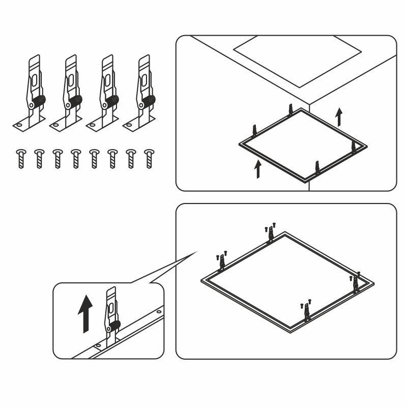 Montážne klipy pre LED panel 40W (PL121, PL121H, PL121H/U) - SNR001 1