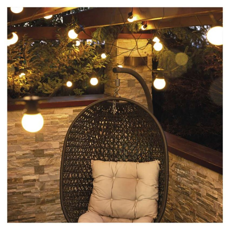 LED svetelná reťaz – 10x párty žiarovky mliečne, 5 m, vonkajšia aj vnútorná, teplá biela 3