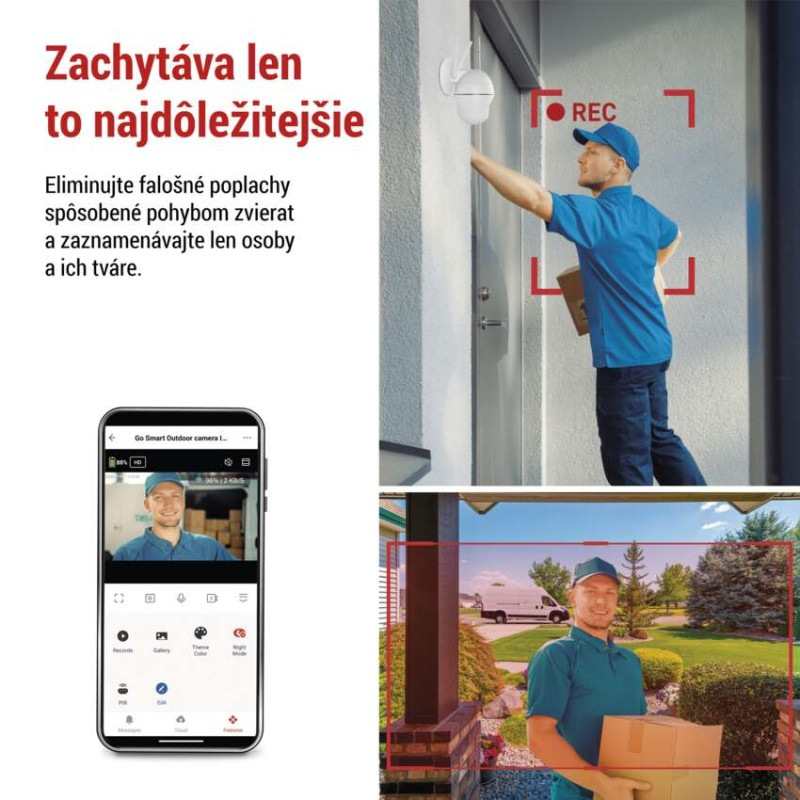 GoSmart Vonkajšia otočná kamera IP-800 WASP s WiFi, biela 4