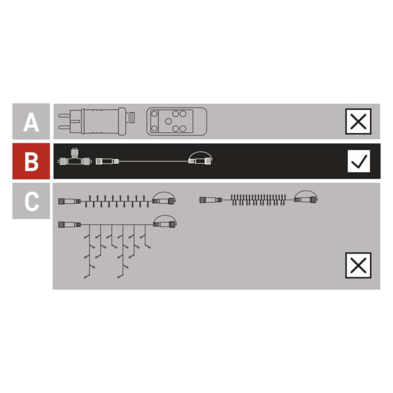 Predlžovací kábel pre spojovacie reťaze Profi biely, 10 m, vonkajší aj vnútorný 8