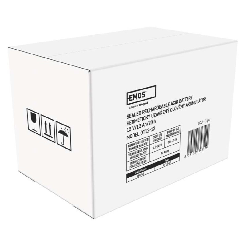 Bezúdržbový olovený akumulátor 12 V/12 Ah, faston 6,3 mm 10