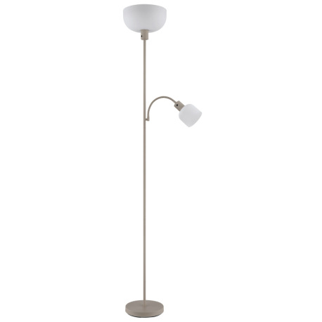 Stojanové svietidlo, kov pieskovej farby, plast biely, spínač, Flexo, ø: 260mm V: 1787mm, dĺžka kábl 3
