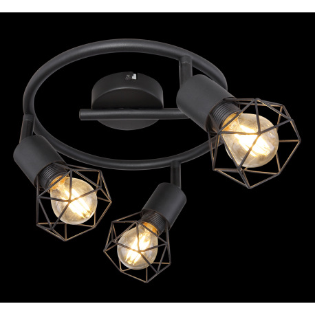 Stropné svietidlo, kov čierny, Ø230, V: 180, bez žiaroviek 3xE14, max. 40W 230V 5
