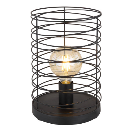 Stolová lampa, kov čierny, vypínač, Ø200, V:300, bez žiarovky 1xE27, max. 60W 230V