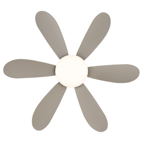 Stropný ventilátor, kov biely matný, plast piesková matná, stmievateľný, viacero rýchlostí pomocou n 15