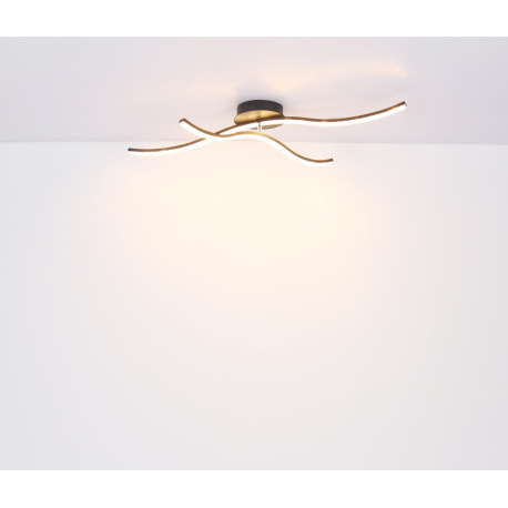 Stropné svietidlo, kov čierny, akryl, akrylové krištále priehľadné, 1 otočné rameno, 61cm dlhé, DxŠx 20