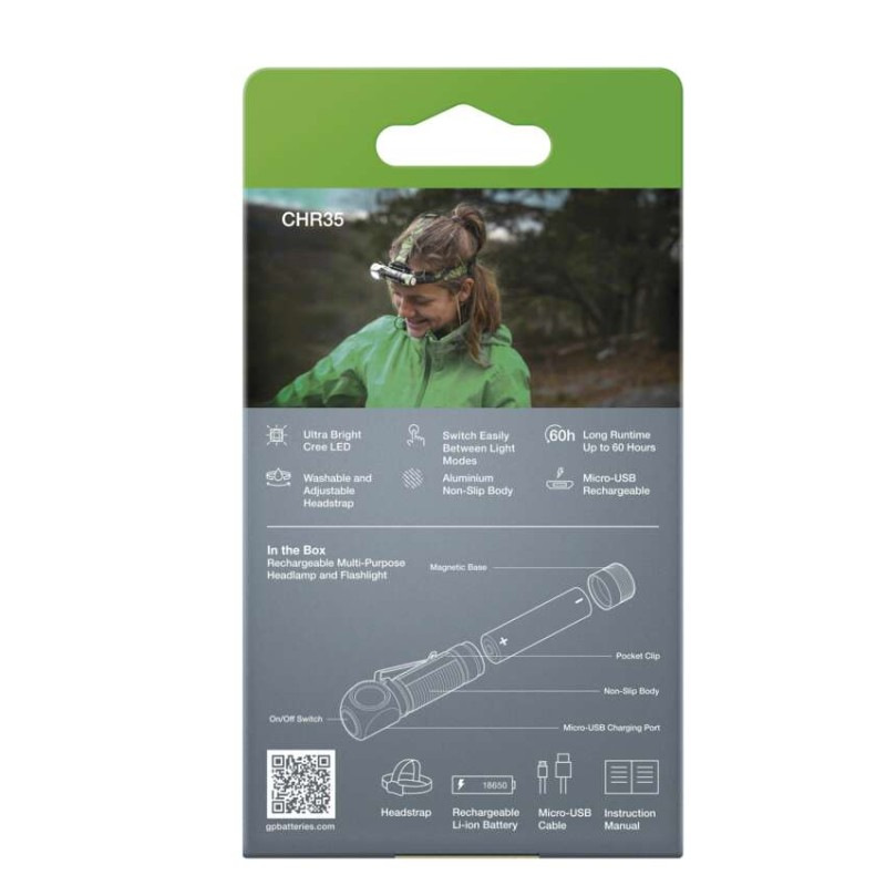 LED nabíjacia čelovka GP Discovery CHR35, 600 lm 9