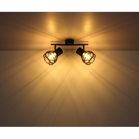 Nástenné svietidlo, kov čierny, DxŠxV: 295x130x225, bez žiaroviek 2xE27, max. 40W 230V 8