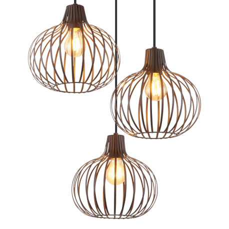 Závesné svietidlo, kov imitácia hrdze, čierny kábel PVC, možnosť skrátenia výšky, ø: 500mm, V: 1200m 4