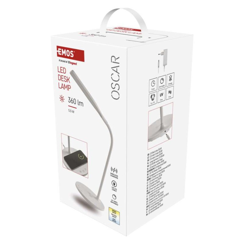 LED stolná lampa OSCAR, biela 3