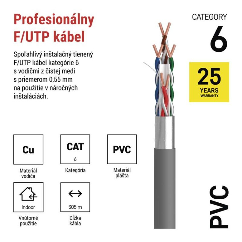 Datový kábel FTP CAT 6, 305m 1