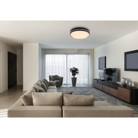 Stropné svietidlo, kov čierny/bronzový, plast biely, pamäťová funkcia, nočné svetlo, stmievateľné, d 1