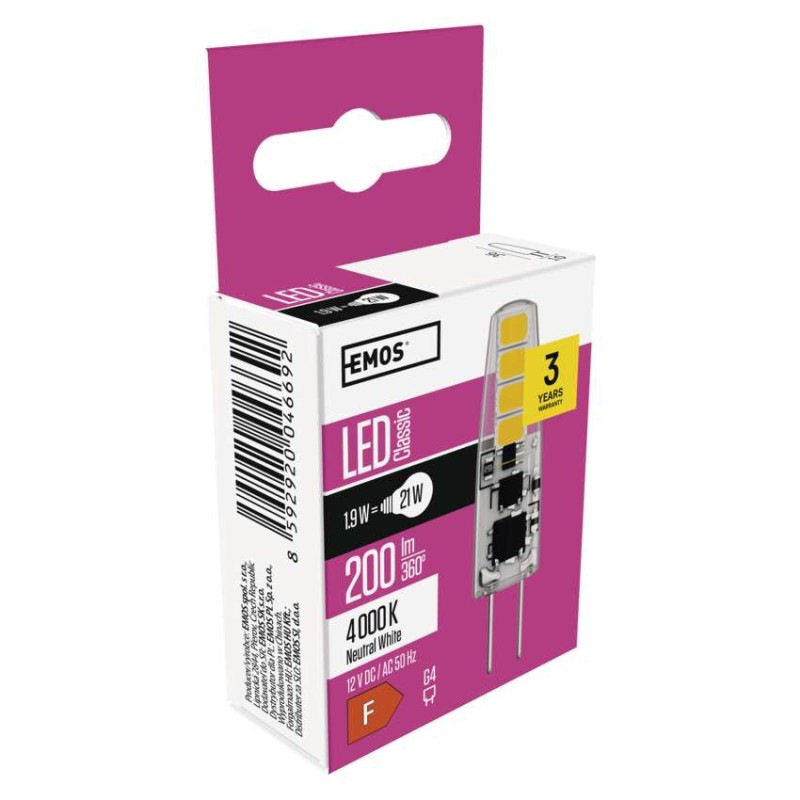 LED žiarovka Classic JC / G4 / 1,9 W (21 W) / 200 lm / neutrálna biela 5