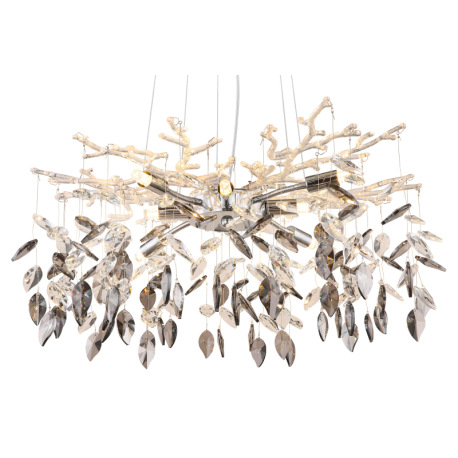 Závesné svietidlo, kov chróm, sklenené krištále, dymové, číre, ø:610mm, V: 1200mm, bez žiaroviek 8x 4