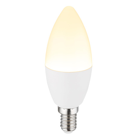 LED žiarovka, plast biely, hliník, ø: 37mm, V:107mm, E14 7W 230V, 650lm zdroj, 650lm výstup, 3000K