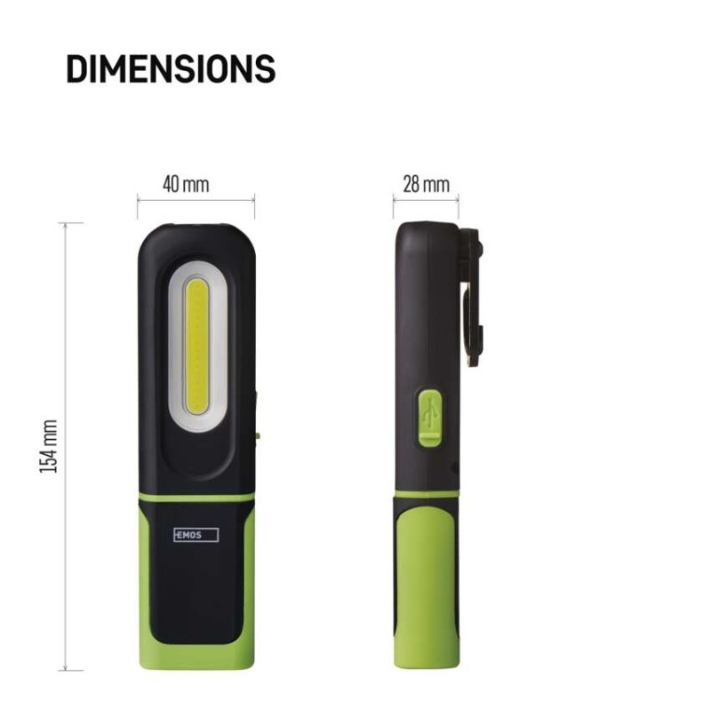 COB LED + SMD LED nabíj. svietidlo P4537, 330 lm, 1200 mAh 3