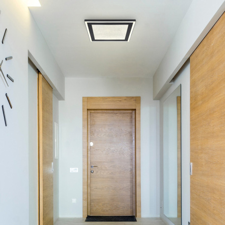 Stropné svietidlo, kov čierny, plast, zrkadlový krištáľový efekt, plast čierny, plast biely, niekoľk 11