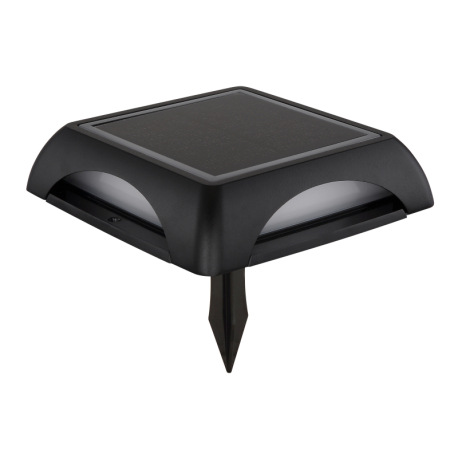 Solárne svietidlo, hliník čierny matný, plast čierny/biely, spínač, batéria CR18650 1500mAh 3,7V, IP 3