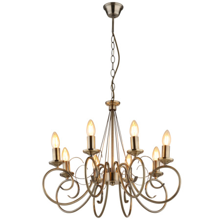 Závesné svietidlo, mosadz, Ø 550, V:1350 bez žiaroviek 8xE14, max. 40W 230V.