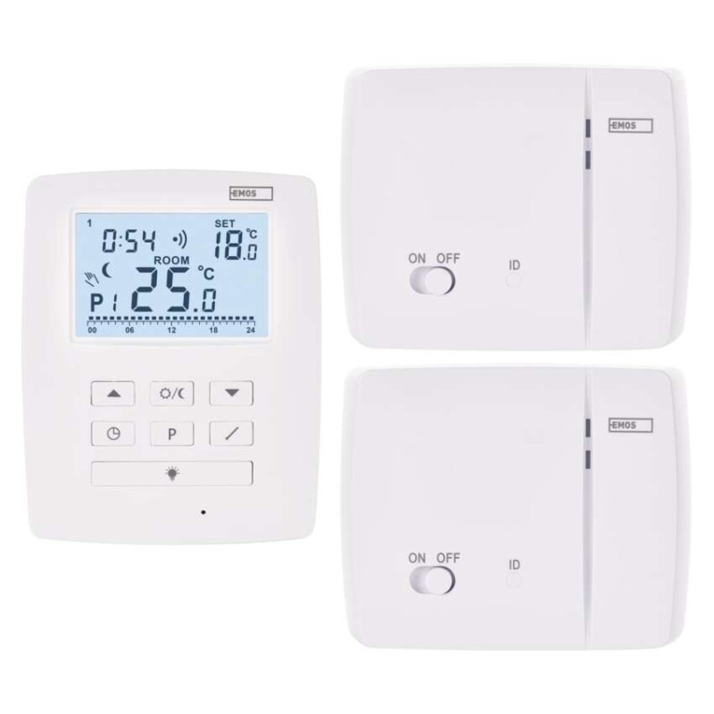 Pokojový programovatelný bezdrátový OpenTherm termostat P5611OT.2R se 2 přijímači 2