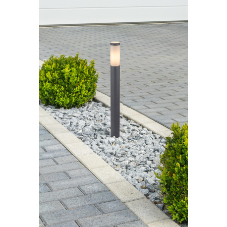 Vonkajšie svietidlo, nerez, antracit, plast biely, stojanové svietidlo, IP44, Ø 127, V: 800, bez žia 6
