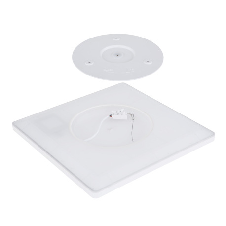 Stropné svietidlo, plast biely/satinovaný, plast biely, podsvietenie, 3 úrovne osvetlenia pomocou ná 6